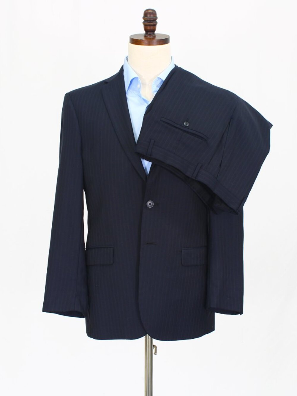 Jos. A. Bank 39R 32x31 Navy Full Suit 2-Button Stripe R691